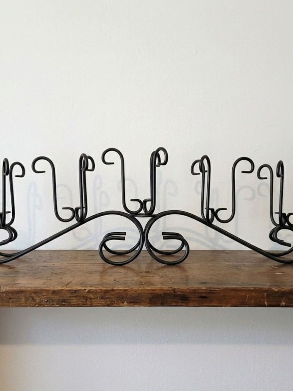Black Wrought Iron Candelabra 5-Cup Scroll Candle Holder Tabletop Centerpiece